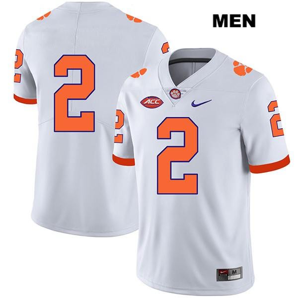 Men's Clemson Tigers #2 Frank Ladson Jr. Stitched White Legend Authentic Nike No Name NCAA College Football Jersey SWS8246TH